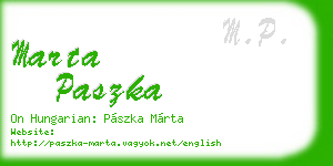 marta paszka business card